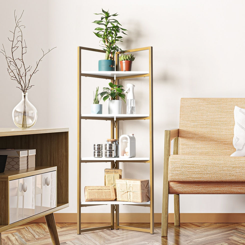 Thumbnail: 4-Tier Corner Multipurpose Display Shelves, Free Standing Corner Rack for Bathr