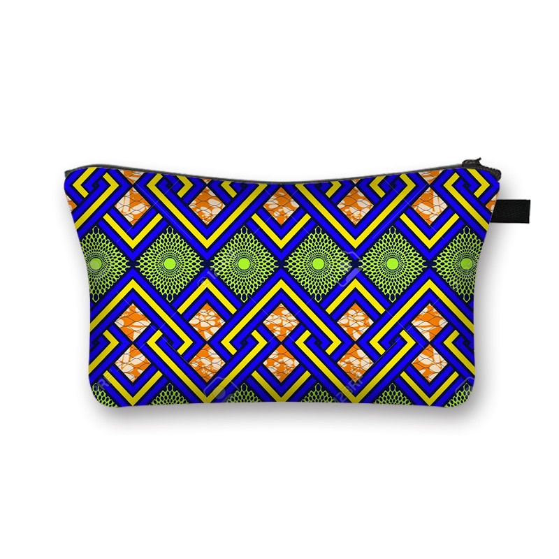 Thumbnail: African Woman Print Cosmetic Bag Afro Ladies Makeup Bags Fashion Girls Cosmetic