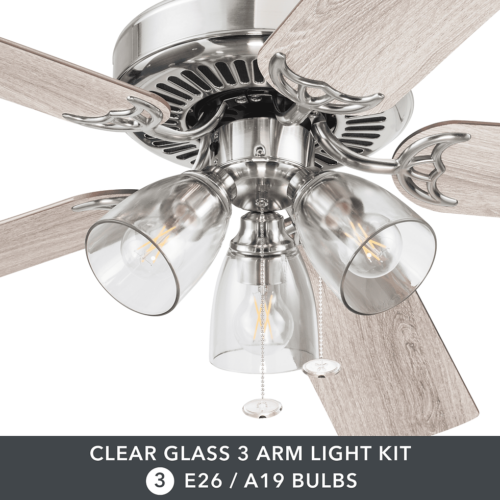 Thumbnail: Better Homes & Gardens 52" 5 Blade Satin Nickel Ceiling Fan with 3 Lights