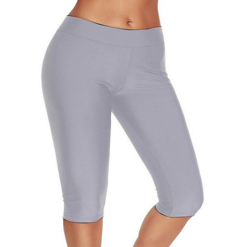 Thumbnail: High Waist Push Up Fitness Leggings Crop Wide Waistband Cycling Short Leggings 