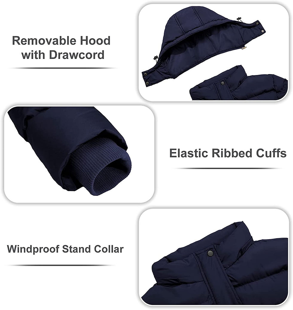Miniatura: FARVALUE Women's Winter Coat Thicken Puffer Jacket Warm Bubble Coat with Remova
