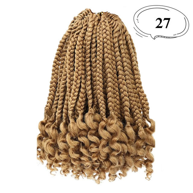 Thumbnail: Sambraid Crochet Box Braids Curly Ends 14 Inch Short Goddess Box Braids Crochet