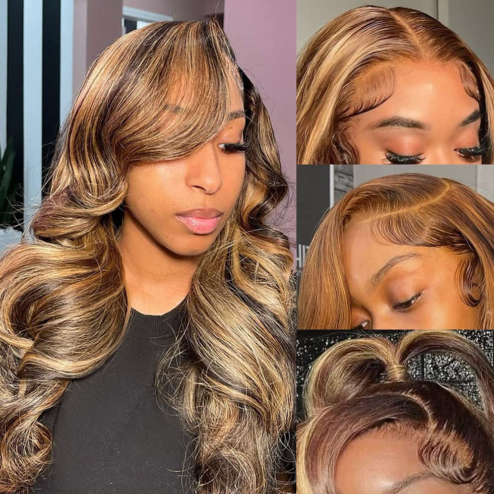 Miniatura: Highlight Ombre Lace Front Wigs Human Hair Pre Plucked with Baby Hair 13x4 Body