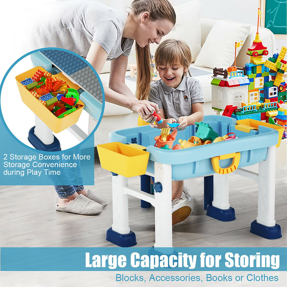 Thumbnail: Gymax 6 in 1 Kids Activity Table Set w/ Chair Toddler Luggage Building Block Ta