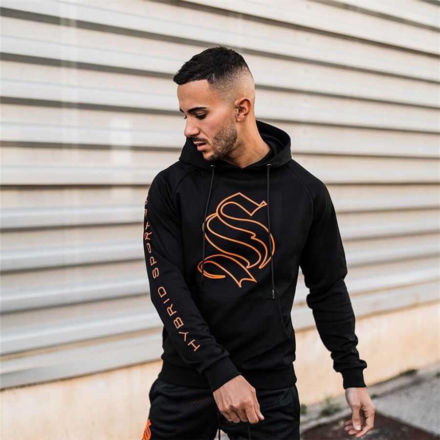Miniature : Casual thin Hoodies Bodybuilding Sweatshirt Men Gyms Fitness Cotton Hooded Jack