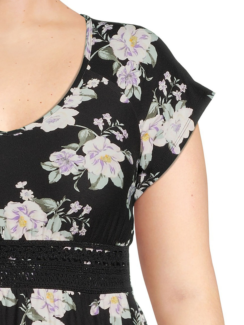 Thumbnail: No Boundaries Juniors Plus Size Crochet Waist Babydoll Dress