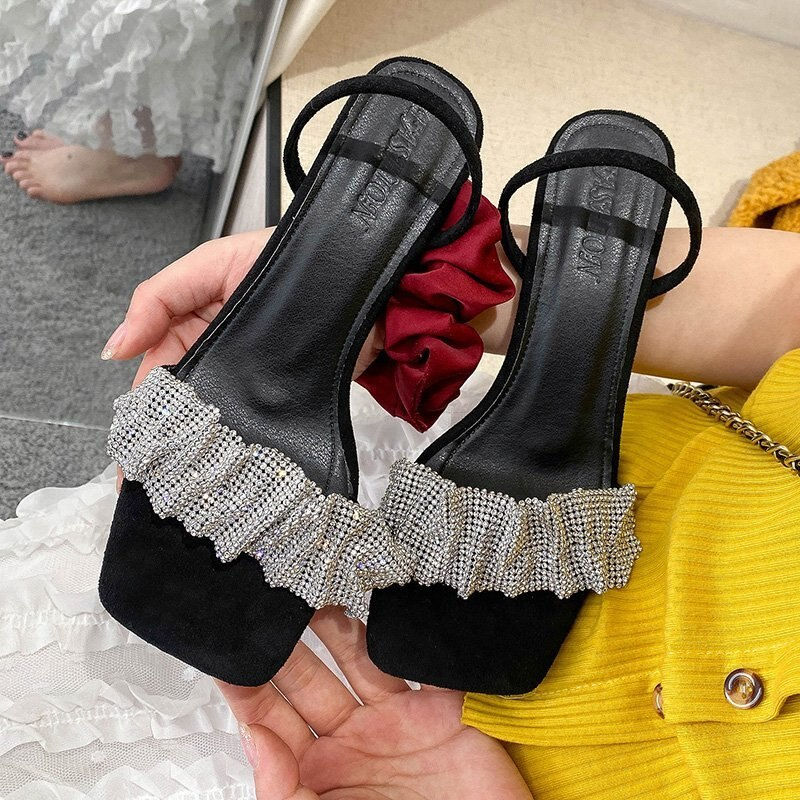 Thumbnail: 2022 Star Style Luxury Rhinestones Women Sandals Elegant Stiletto High Heels Sl