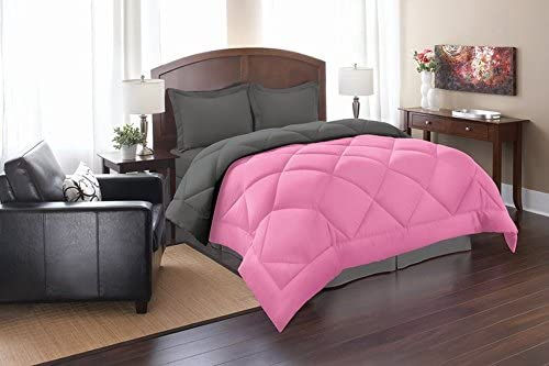 Thumbnail: Elegant Comfort Goose Down Alternative Reversible 3-Piece Comforter Set, King/C
