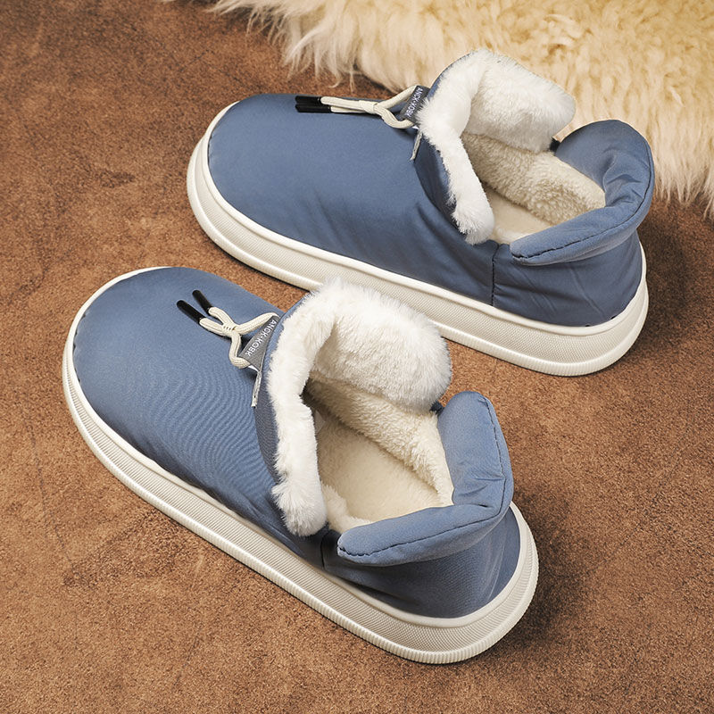 Miniaturbild: Winter Men Snow Boots Warm Plush Ankle Boots Outdoor Home Cotton Men's Slippers