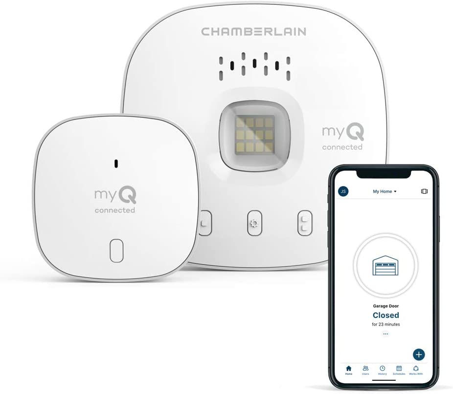 الصورة المصغرة: myQ Chamberlain Smart Garage Control - Wireless Garage Hub and Sensor with Wifi