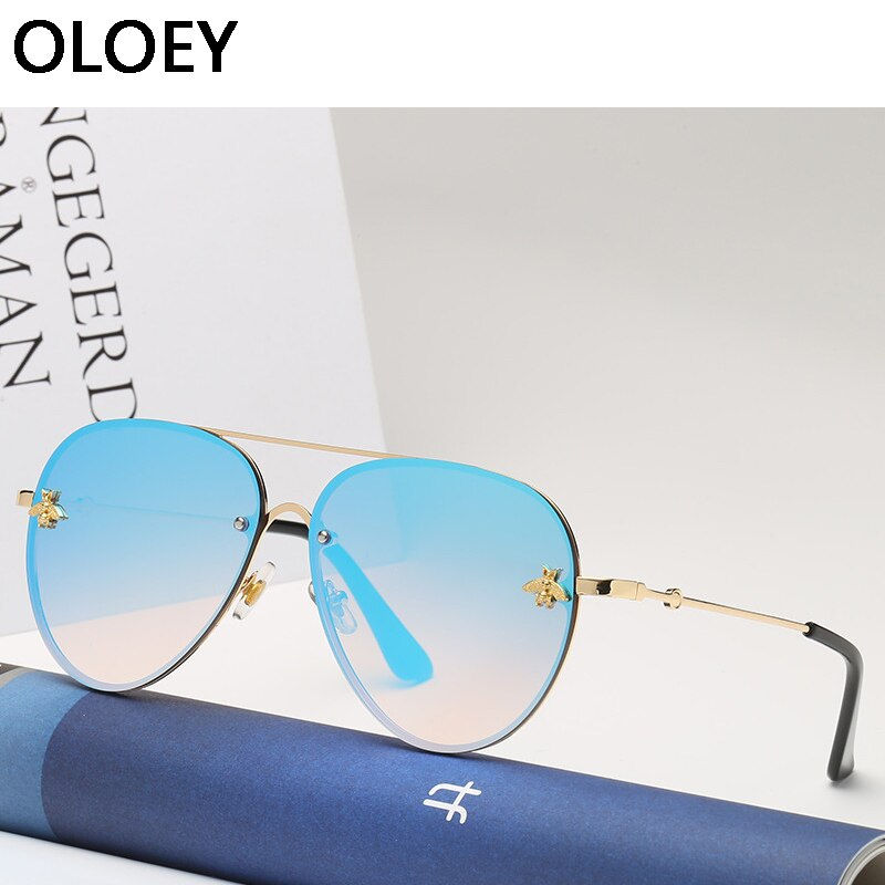 Thumbnail: Luxury Bee 2022 Pilot Sunglasses Women Fashion Shades Metal Frame Vintage  Bran