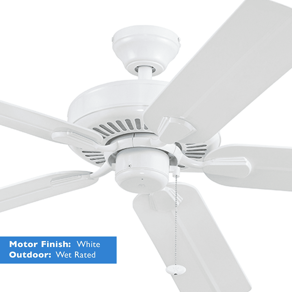 Thumbnail: Better Homes & Gardens 52" White Outdoor Ceiling Fan, Wet Rated, 5-Blade