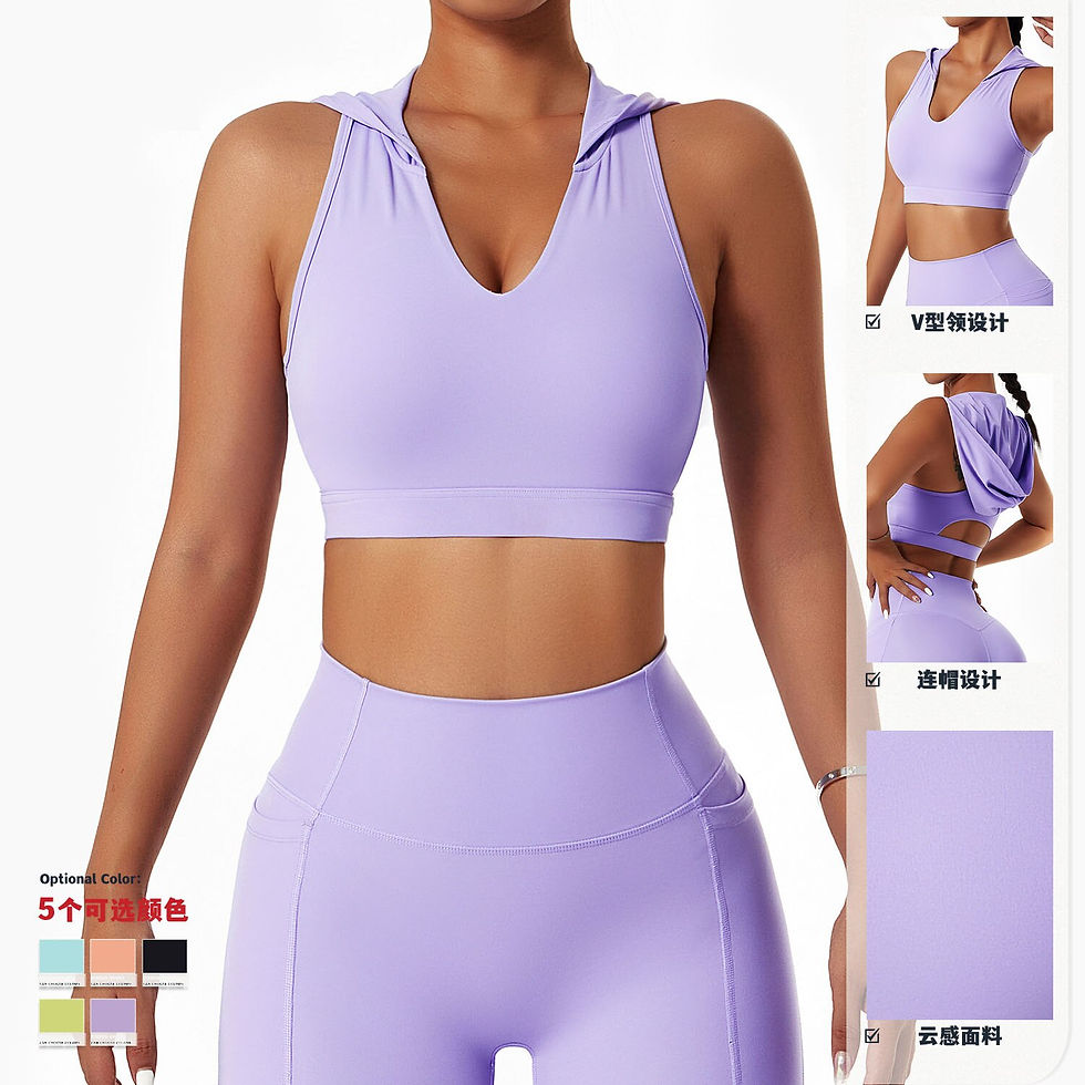 Thumbnail: Women Sexy Sports Bra With Hoodie Fitness Yoga Tank Crop Top Running Underwear 