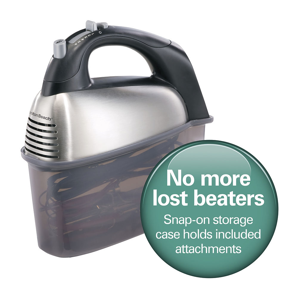 Thumbnail: Hamilton Beach SoftScrape 6 Speed Hand Mixer with Case, Stainless Steel, 62637