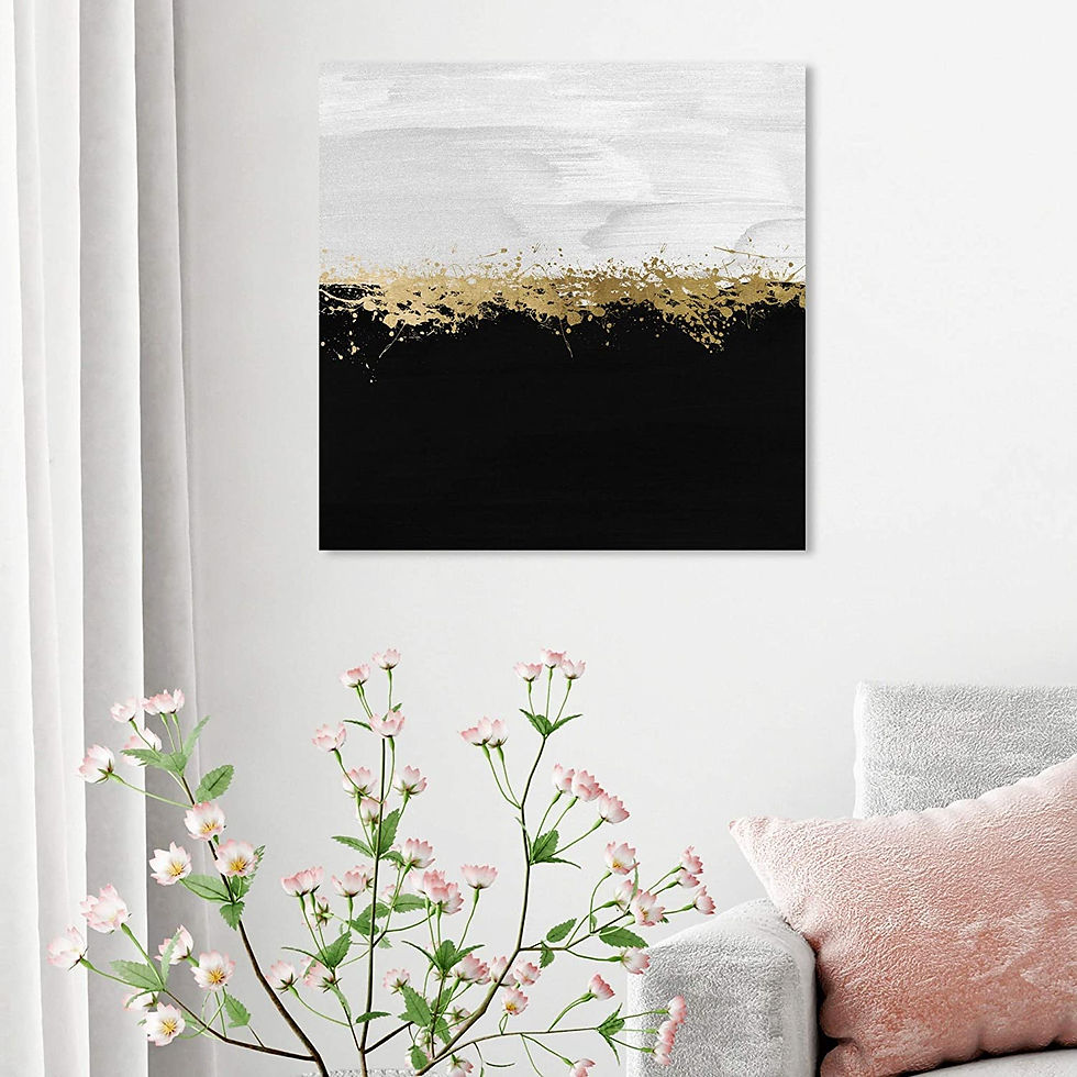 Thumbnail: The Oliver Gal Artist Co. Oliver Gal 'Halfway in Black and White' Silver Abstra
