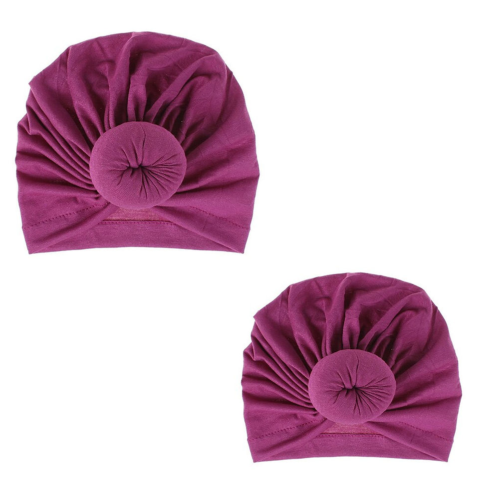 Miniaturbild: Mommy and Baby Round Ball Flower Hat Women Caps Girls Newborn Turban Knot Kids 