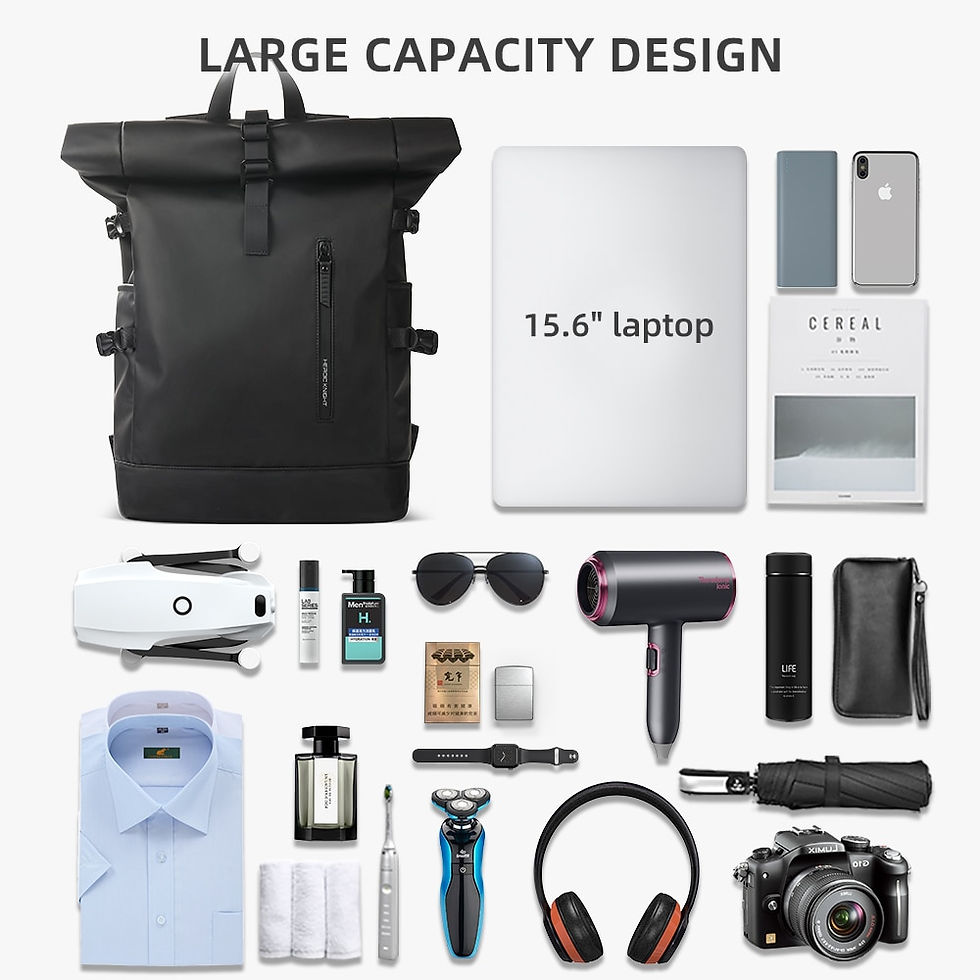 Thumbnail: Heroic Knight Men's Backpack Waterproof Rollup Backpack Women Travel Expandable