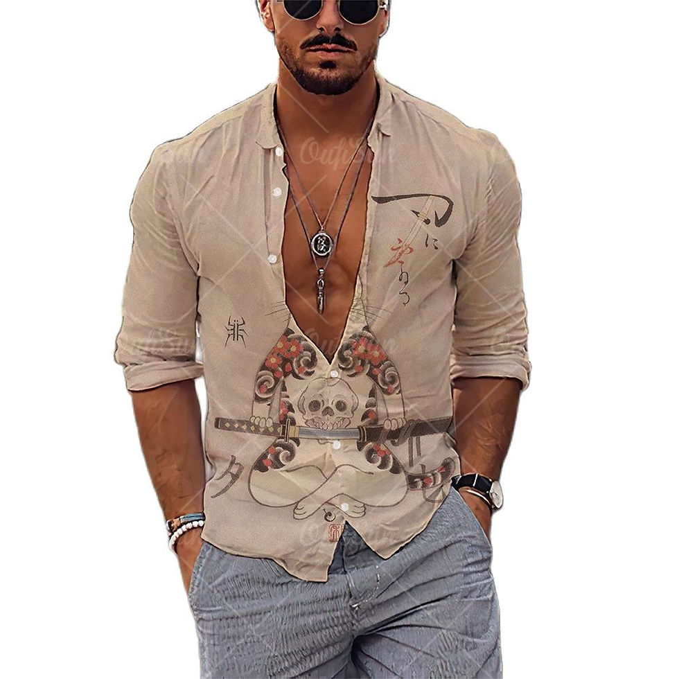 Thumbnail: Men's Social Shirt Animal Print Cardigan Beach Summer Outdoor Vintage Tops Fash