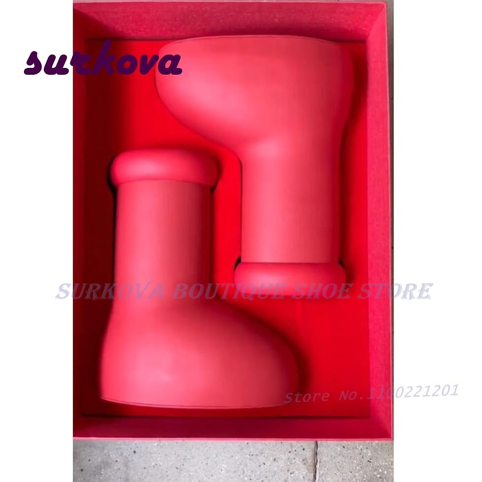 Thumbnail: Big Red Knee High Boots Round Toe Balloon-like Slip On Women's Casual Boots 202