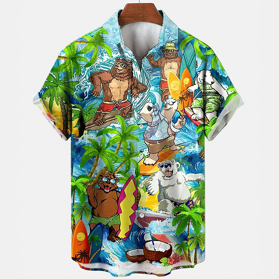 Thumbnail: Men's Beach Summer Outdoor Vintage Hawaiian Shirts Summer Beach Vacation Style 