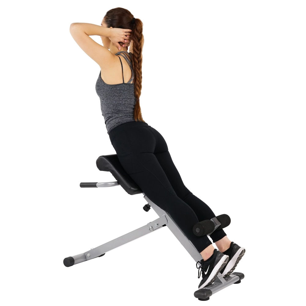 45° Hyperextension Roman Chair Machine, Height Adjustable Home Exercise Sport B