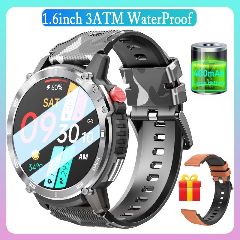 Thumbnail: 3ATM Waterproof Outdoor Sports Smart Watch Men 400*400 HD Screen 400 MAh Large 