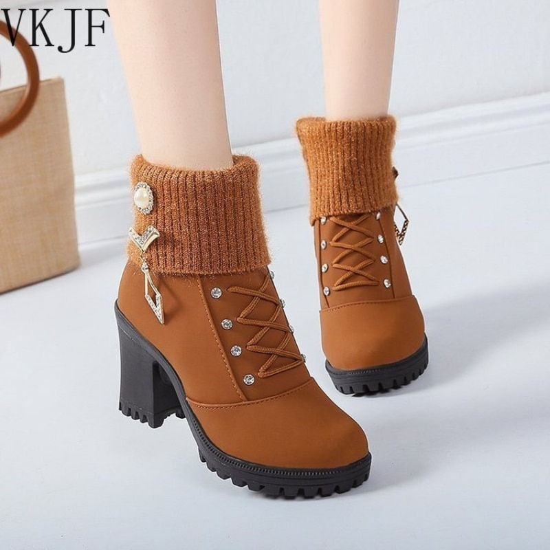 Thumbnail: New Women Boots Winter Outdoor Keep Warm Fur Boots Waterproof Women's Snow Boot