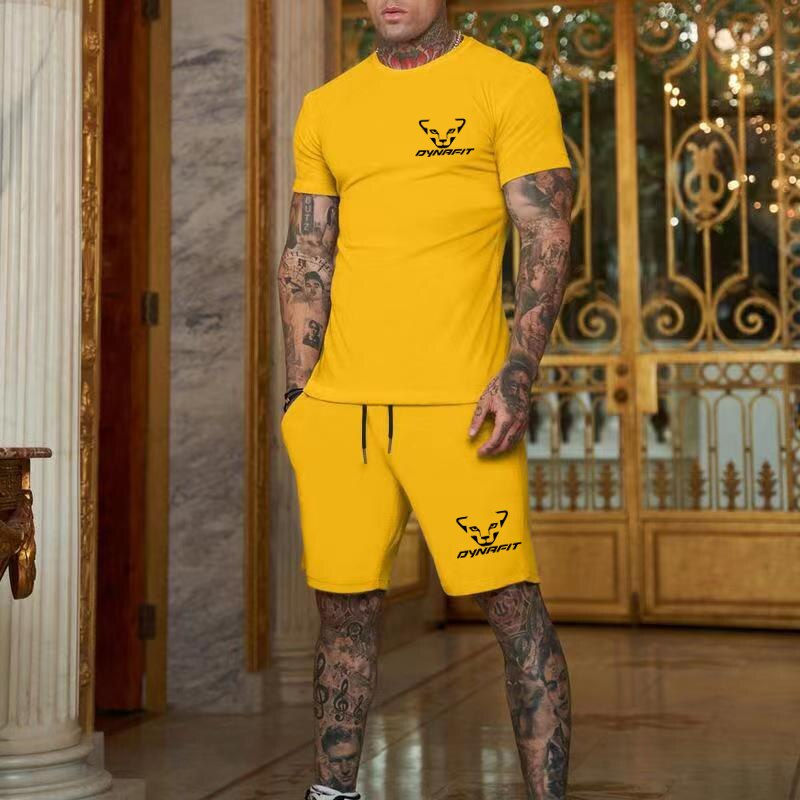 Thumbnail: 2023 Men's Two Piece Sportswear DYNAFIT Short Sleeve Casual T-shirt and Shorts 