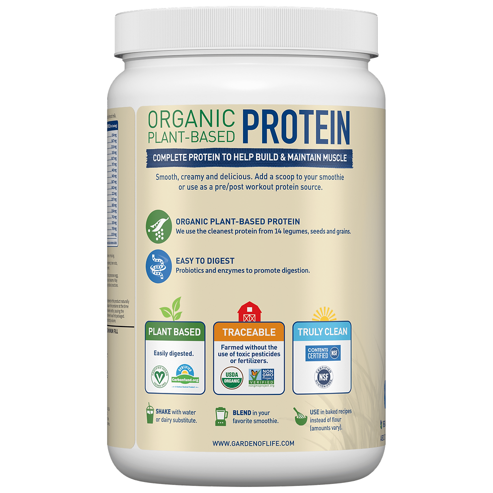 الصورة المصغرة: Garden of Life Organic Protein Powder, Vanilla, 20g, 18oz