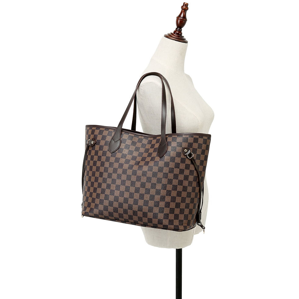Miniature : Twenty Four Women's Handbag Checkered Shoulder Bag Tote Fashion Casual Bag -Lea