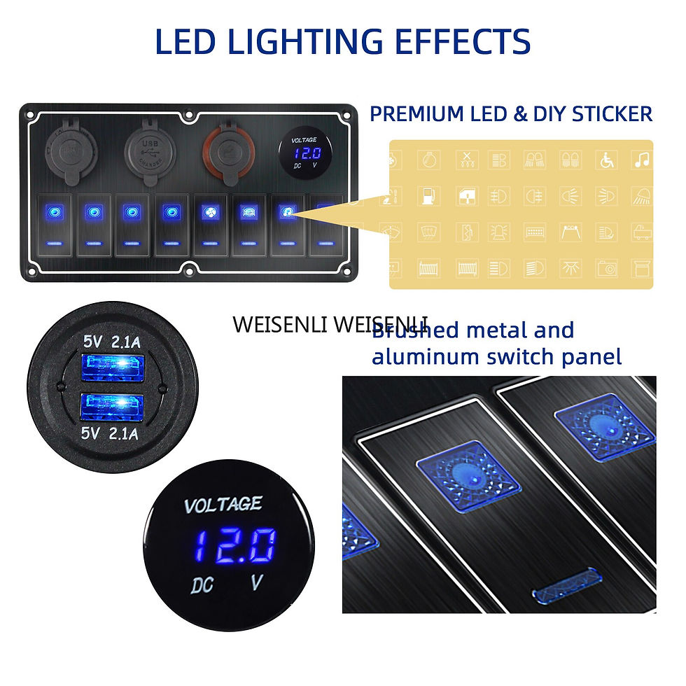 Thumbnail: Metal Waterproof LED Rocker Switch Panel Circuit Breakers Boat Rocker Switch Co