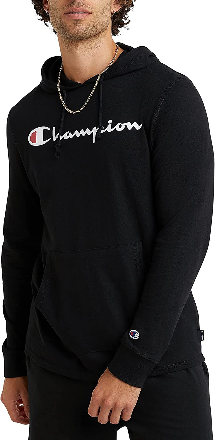 Thumbnail: Champion Men's Hooded Long-Sleeve Tee Shirt for Men, Cotton Men's T-Shirt Hoodi