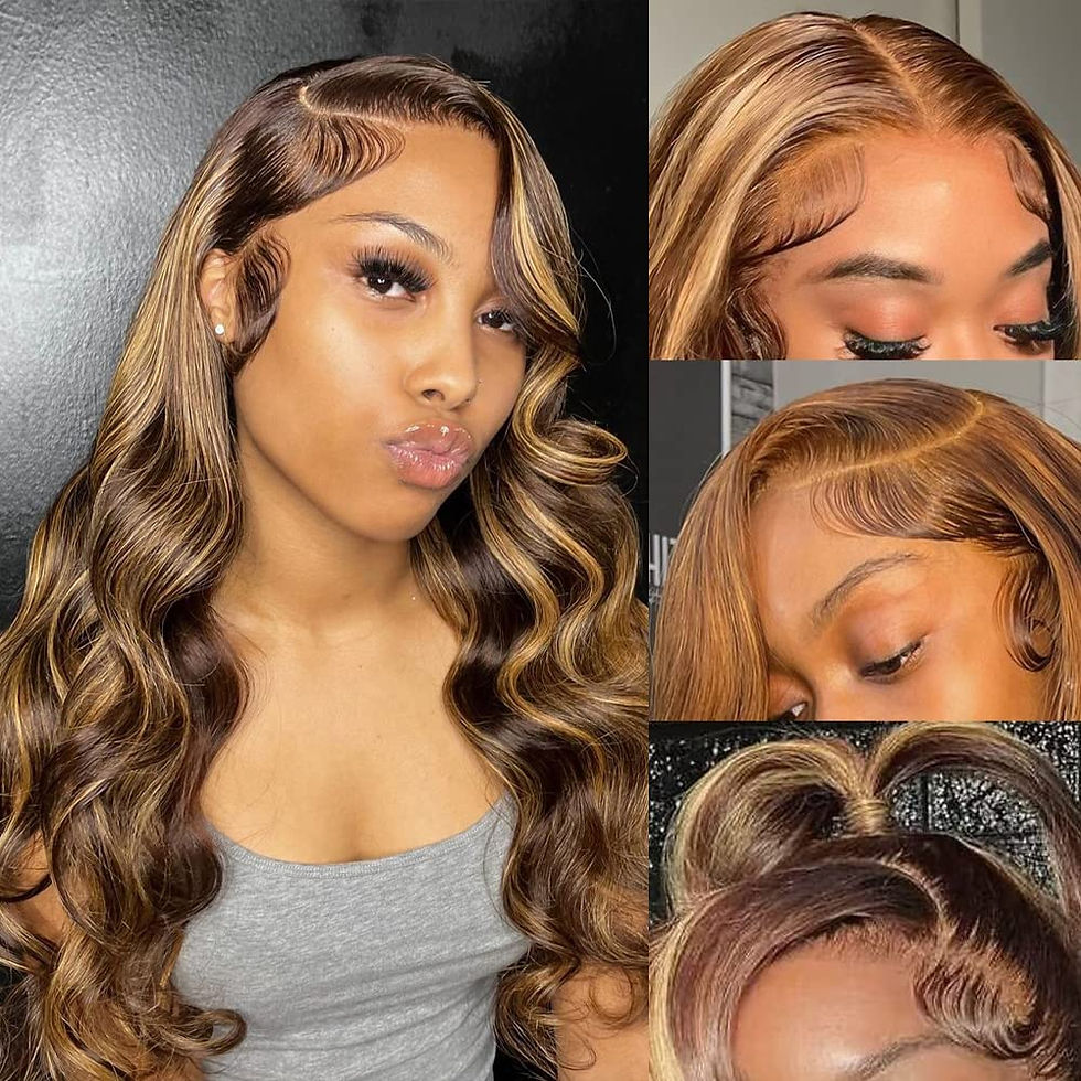 Miniatura: Highlight Ombre Lace Front Wigs Human Hair Pre Plucked with Baby Hair 13x4 Body