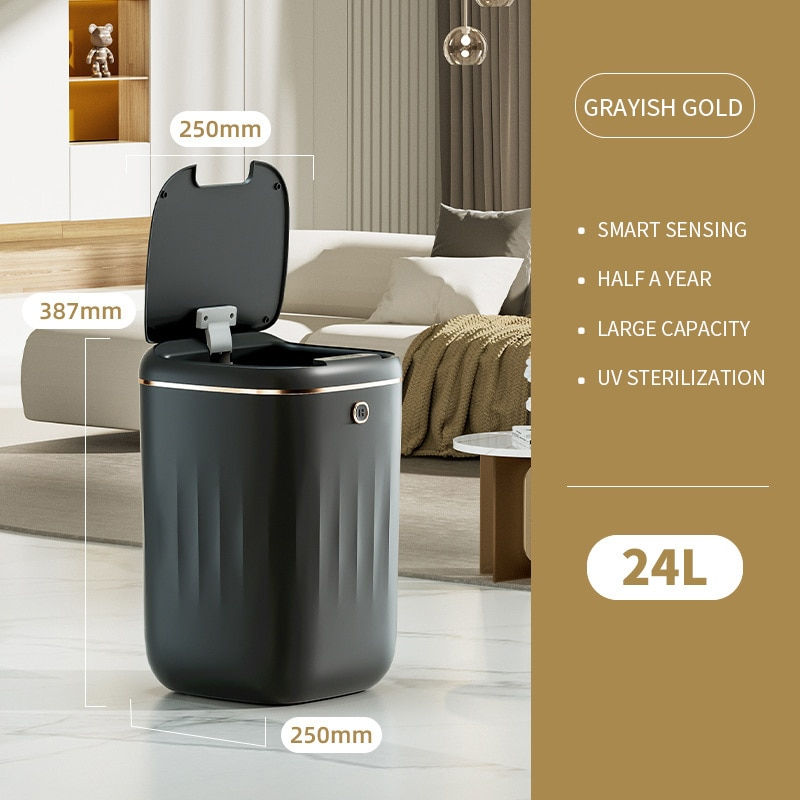 Thumbnail: Smart Trash Can Automatic Sensor Garbage Bin Kitchen Bathroom Touch Bucket Wast