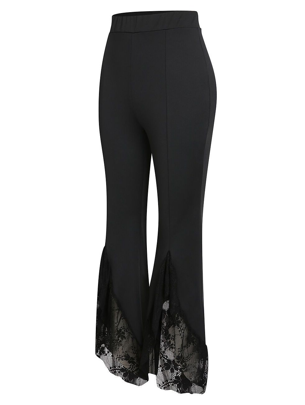 Thumbnail: Plus Size High Waist Lace-up Waistband Wide Leg Pants 4XL For Summer Women Soli