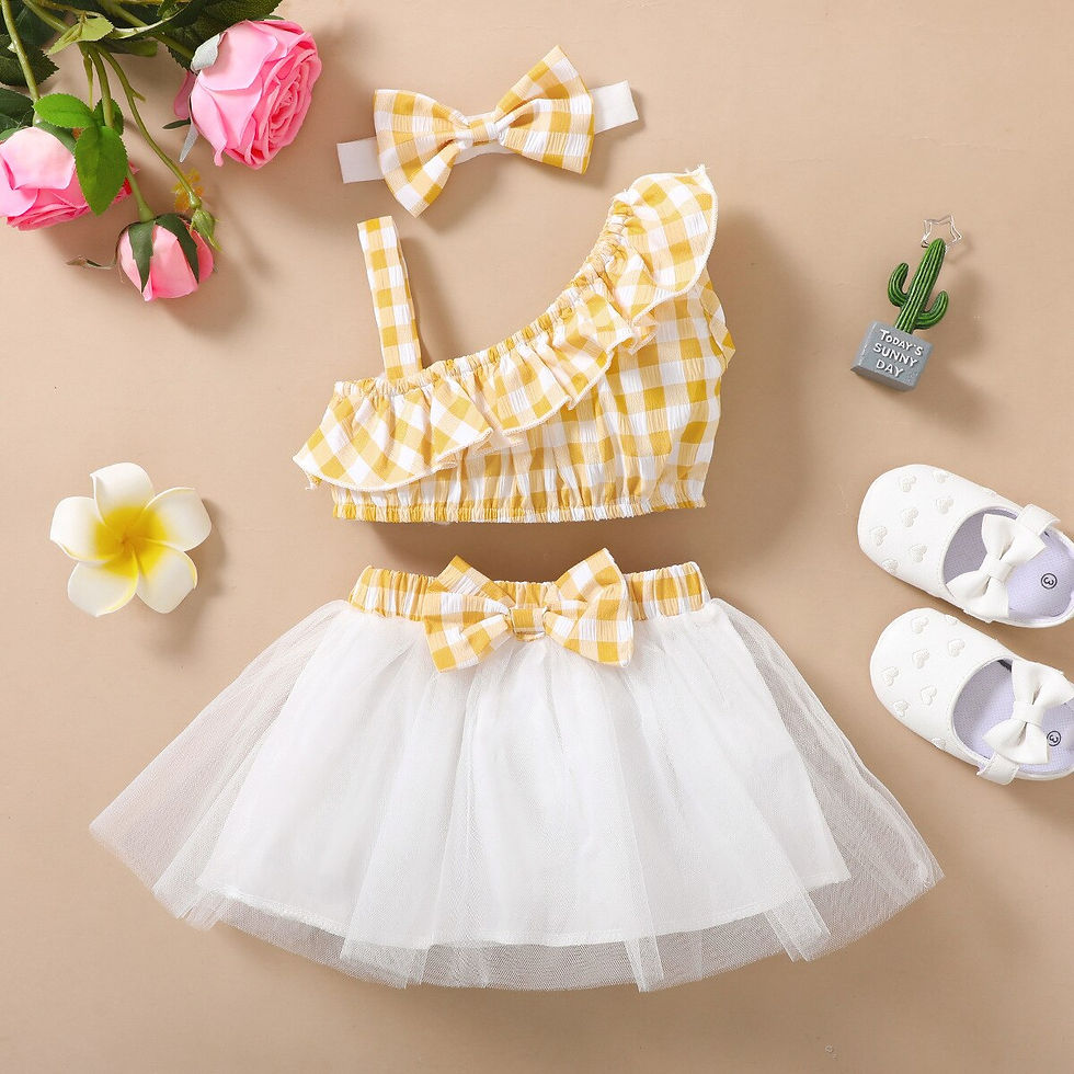 Miniaturbild: Toddler Kids Girls Summer Casual Dresses One Shoulder Solid Belt Bowknot Layere