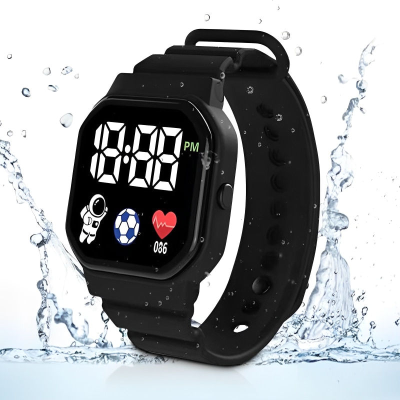 Thumbnail: Children's LED Digital Watch Boy Girl Sport Waterproof Smart Watches Silicone S