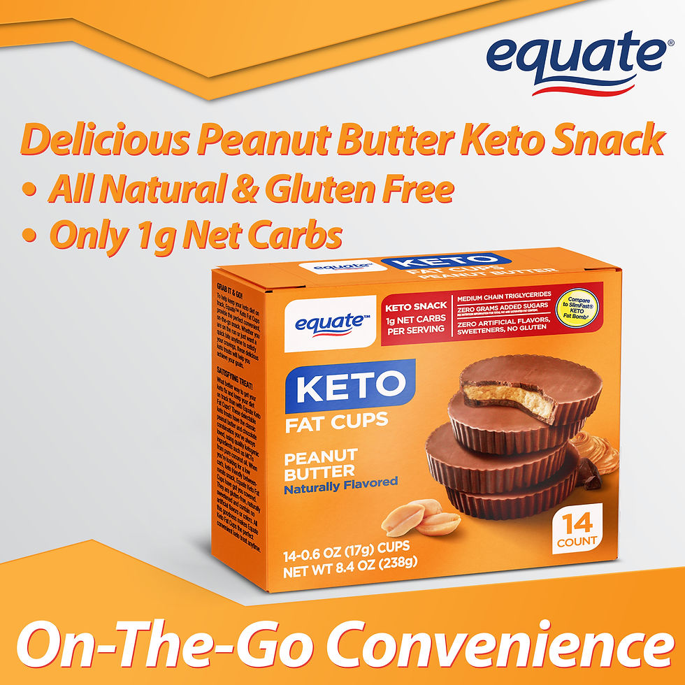 Miniature : Equate Keto Fat Cups, Peanut Butter, Keto Snack, 14 Ct