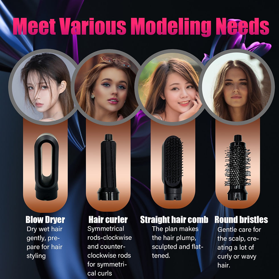 Miniaturbild: Hair Dryer 5 In 1 Heat Comb Electric Hair Curler Professional Curling Iron Hair