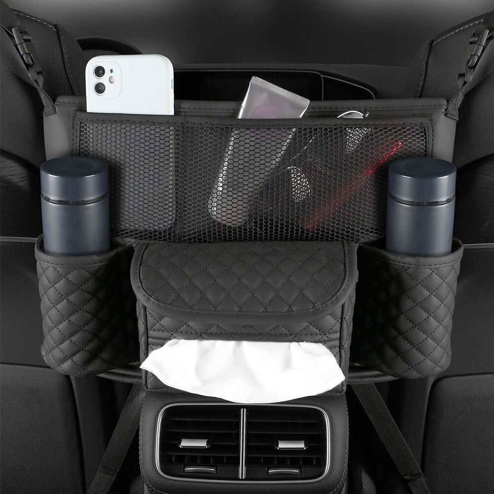 Miniature : Car Seat Storage Bag PU Leather Auto Seat Middle Box Hanging Pocket For Stowing