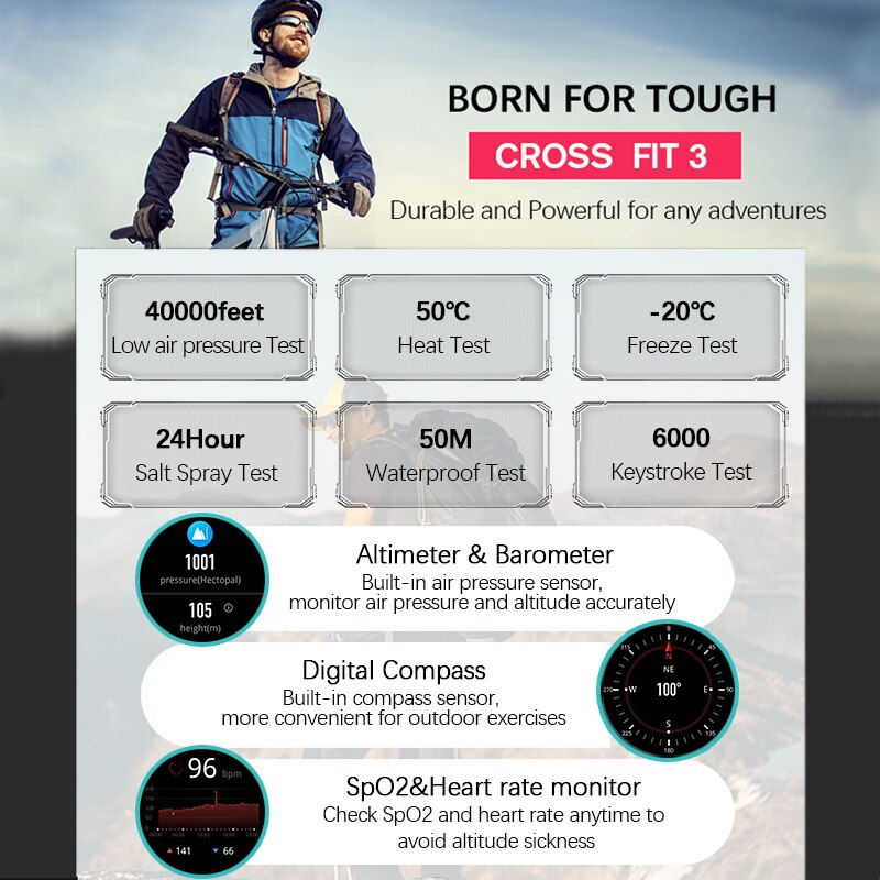 Thumbnail: NORTH EDGE 2023 New GPS  Watches Men Sport Smart Watch HD AMOLED Display 50M AT