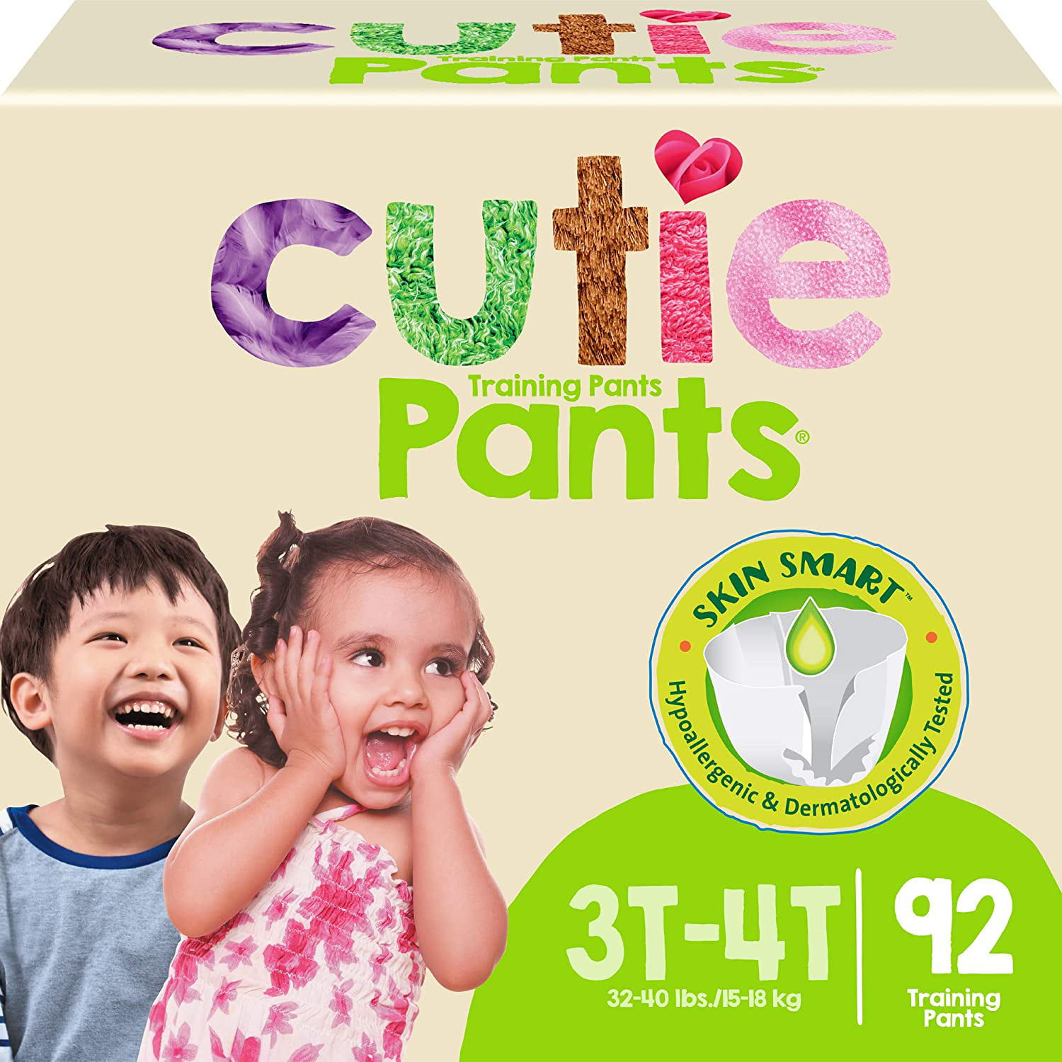 Cuties 3T/4T Potty Training Pants for Girls and Boys, Hypoallergenic with Skin