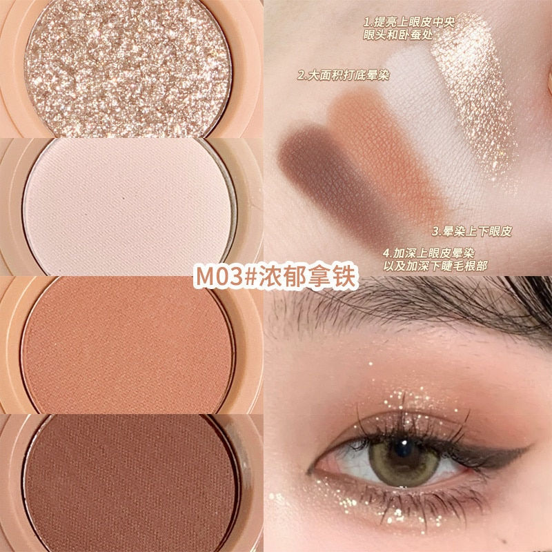Miniatura: 4 In 1 Matte Highlighter Blush Palette Pearly Blush Shiny Silkworm Eyeshadow Sh