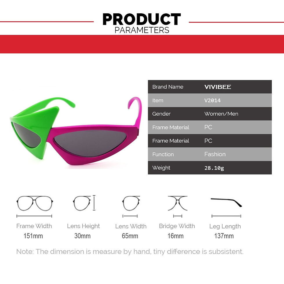 Miniatura: VIVIBEE Green Red Glasses Fancy Party Festival Sunglasses Hip Hop Unique Y2K Ro