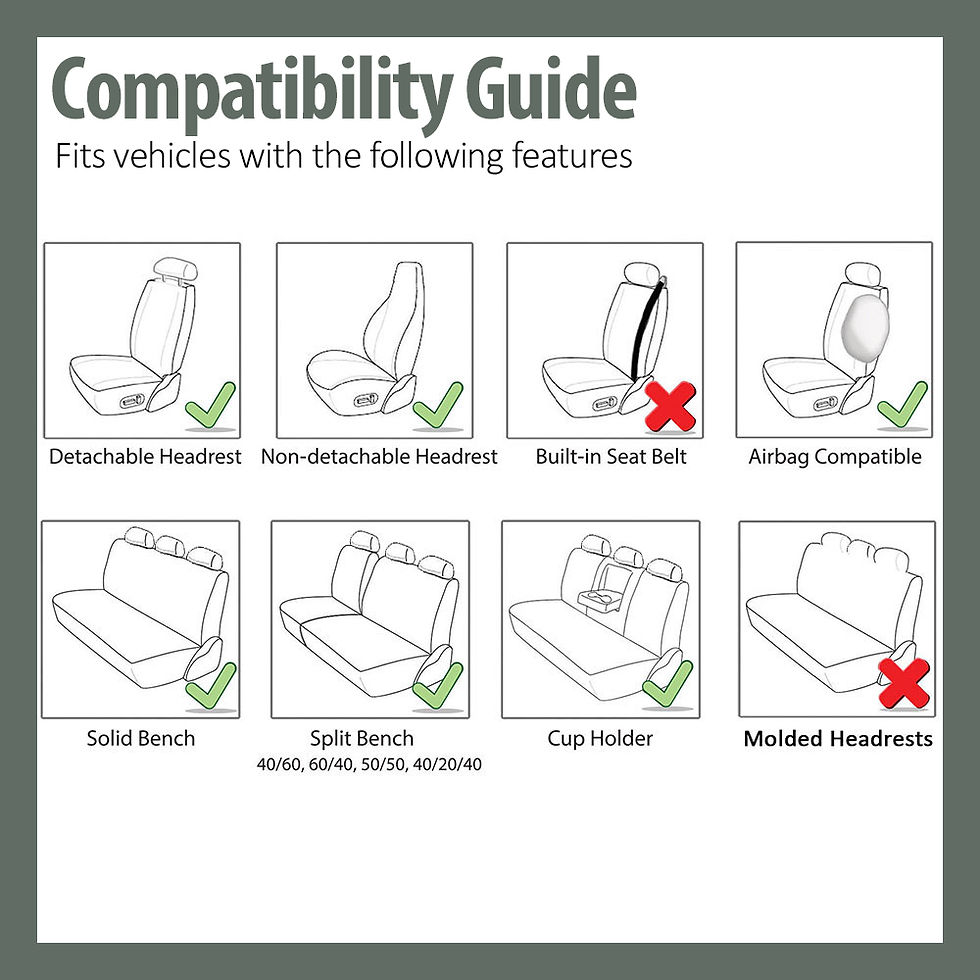 Thumbnail: FH Group Premium Polyester Fabric AFFB107BEIGE102 Beige Front Set Car Seat Cove
