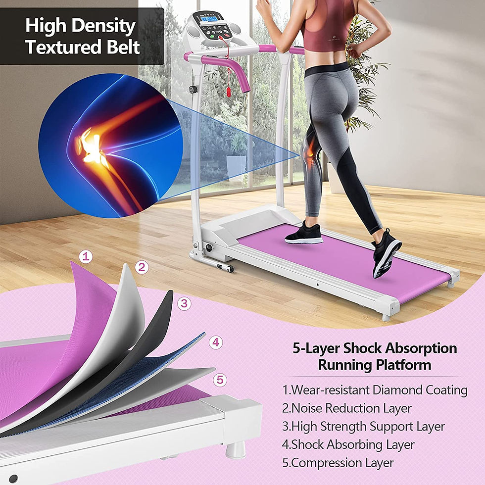 サムネイル： GYMAX Folding Treadmill, Electric Motorized Running Machine with 12 Preset Prog