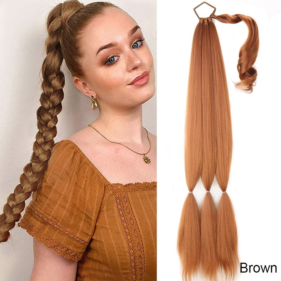 Миниатюра: Long Synthetic Braided Ponytail Hair Extension For Women Black Brown Hairpiece 