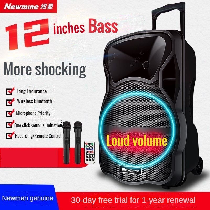 Miniatura: Portable 12 Inch Square Dance Subwoofer Outdoor Lever Bluetooth Speaker Wireles