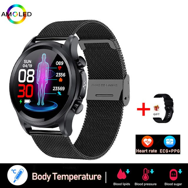 Thumbnail: 2023 Blood Glucose ECG+PPG Smart Watch for Men Monitoring Blood Pressure Body T