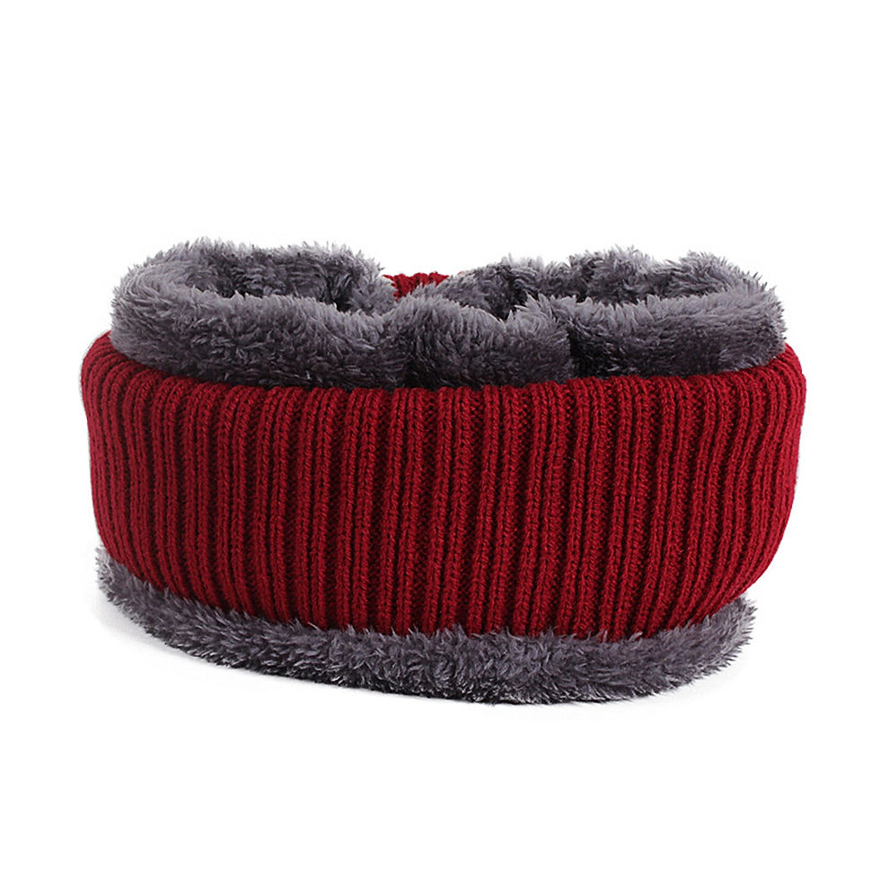 Thumbnail: Winter Hats For Men Skullies Beanie Hat Winter Cap Men Women Wool Scarf Caps Se